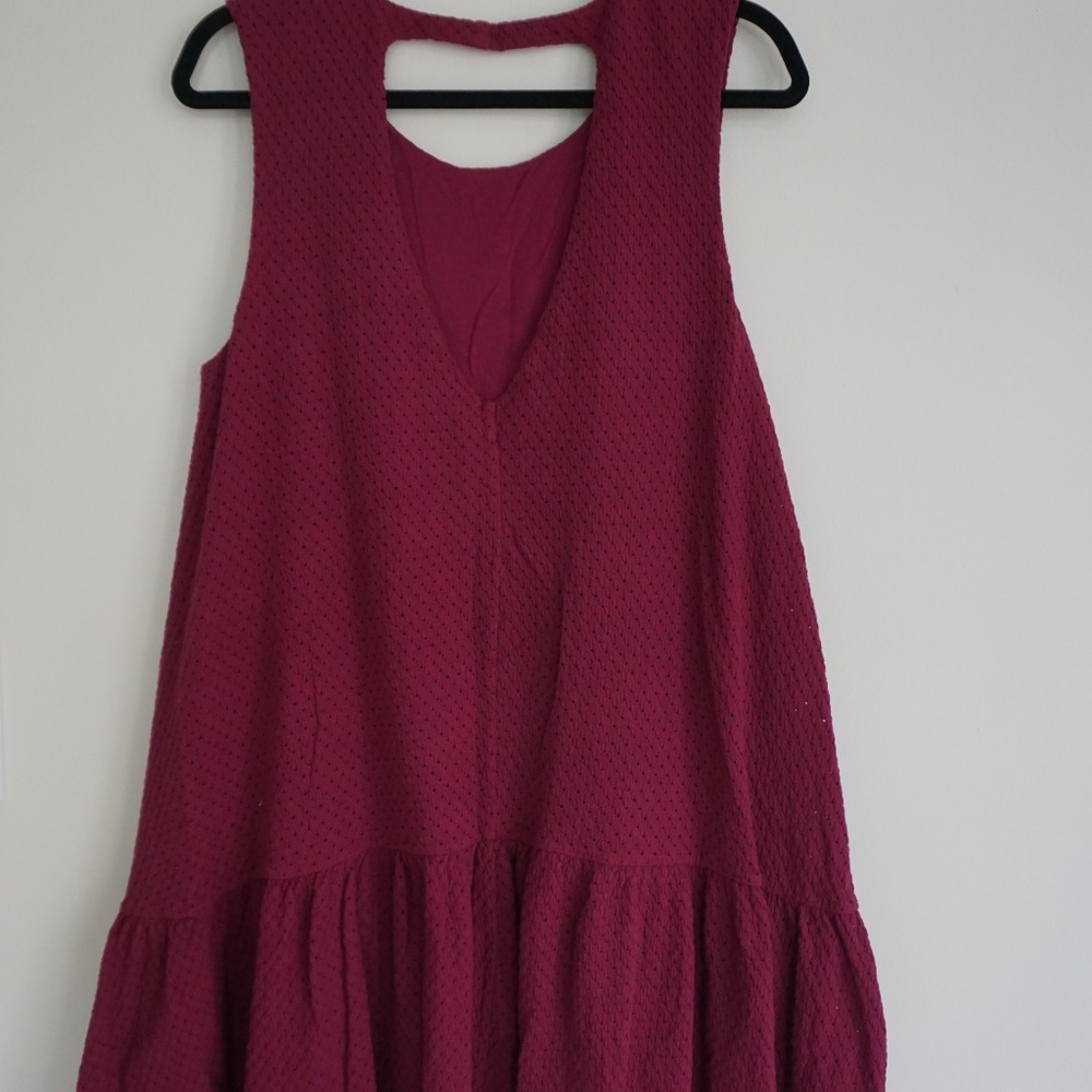 Free People --High/Low Magenta Quilted Dress -- - Picture 3 of 6